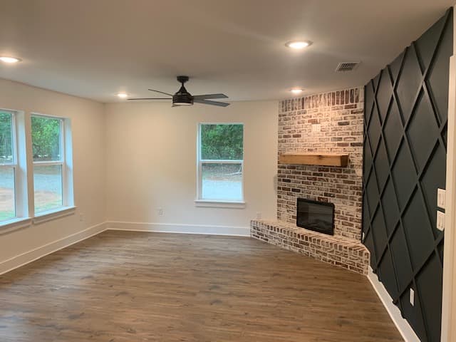 Living room with fireplace