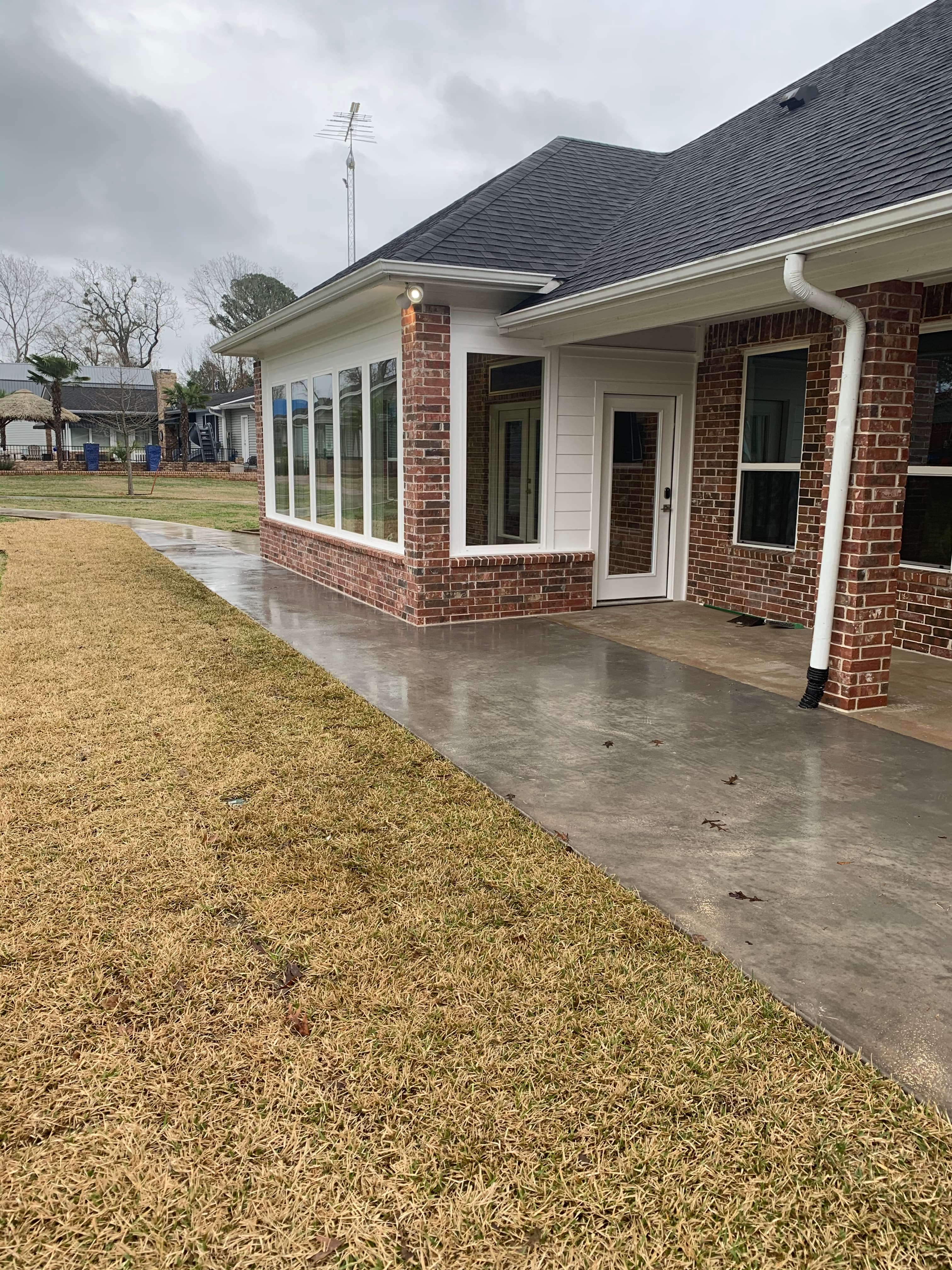 Exterior view of enclosed back patio