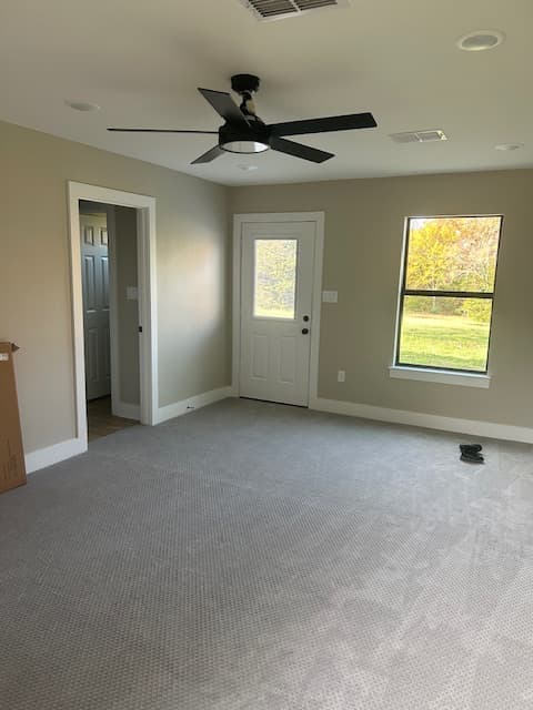 Master bedroom with new carpeting